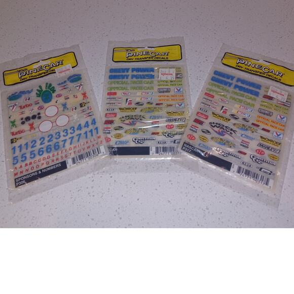 Variety Pinecar/ Pine Pro Stick-On Decals - Picture 1 of 9